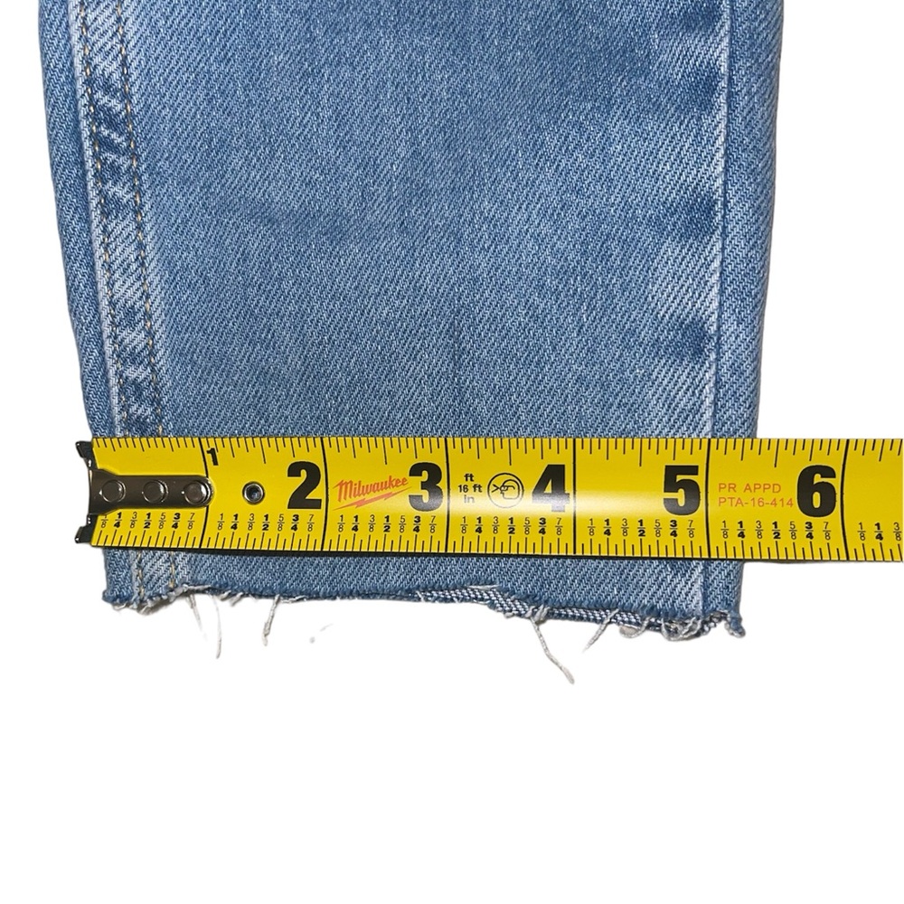 We The Free Light Wash Distressed Button Fly High Rise Raw Hem Skinny Jeans - Picture 8 of 11